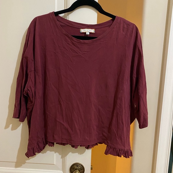 Anthropologie Eri + Ali Ruffle Hem Swing Top - Picture 1 of 5